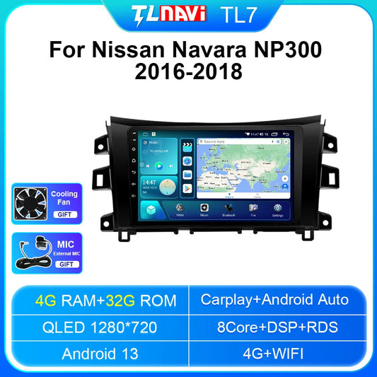 Car Radio CarPlay Screen for Nissan Navara Frontier NP300 2016-2018 GPS Player
