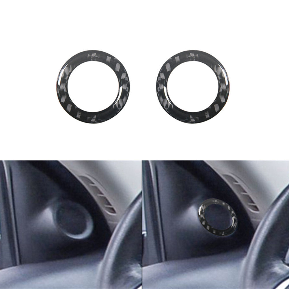 Carbon Fiber Front Door A Pillar Speaker Cover Trim for Dodge Durango 2014-2020