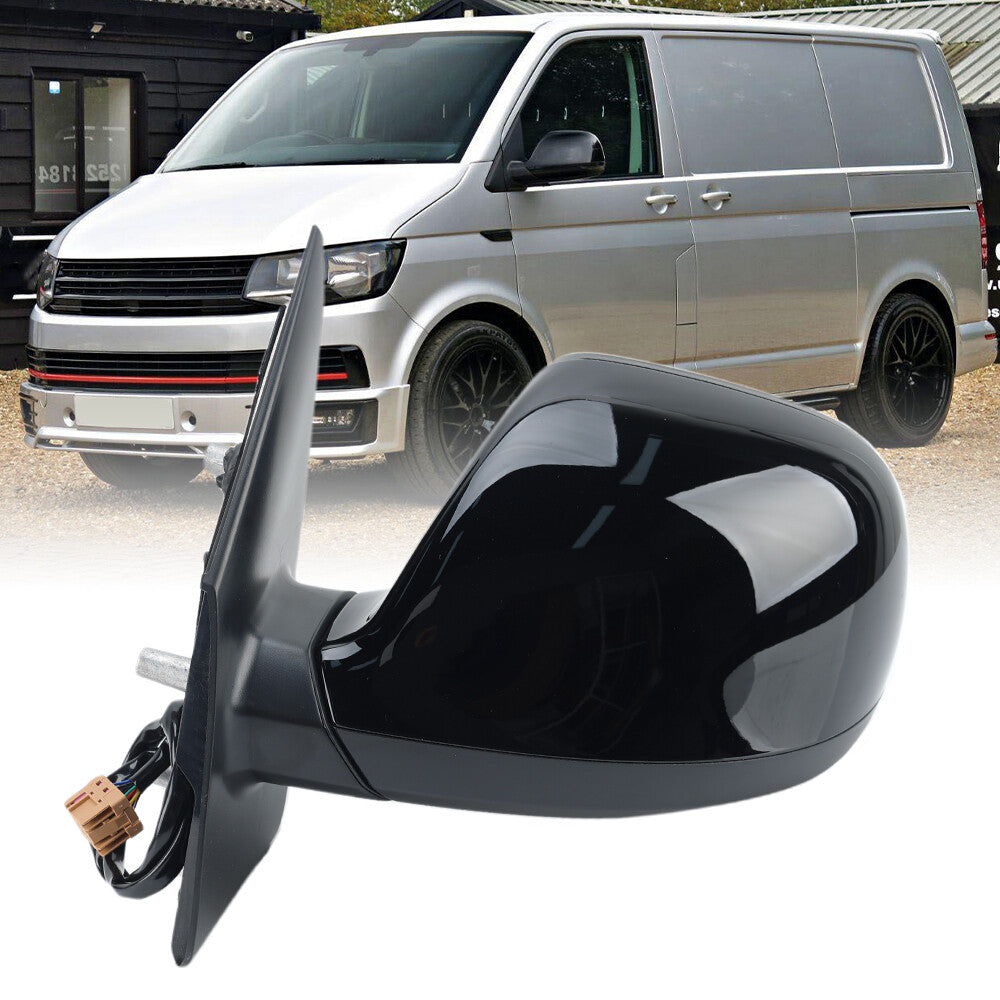 F¨¹r for VW T5 Transporter 2010-2015 Au?enspiegel R¨¹ckspiegel Schwarz Links 7 Draht
