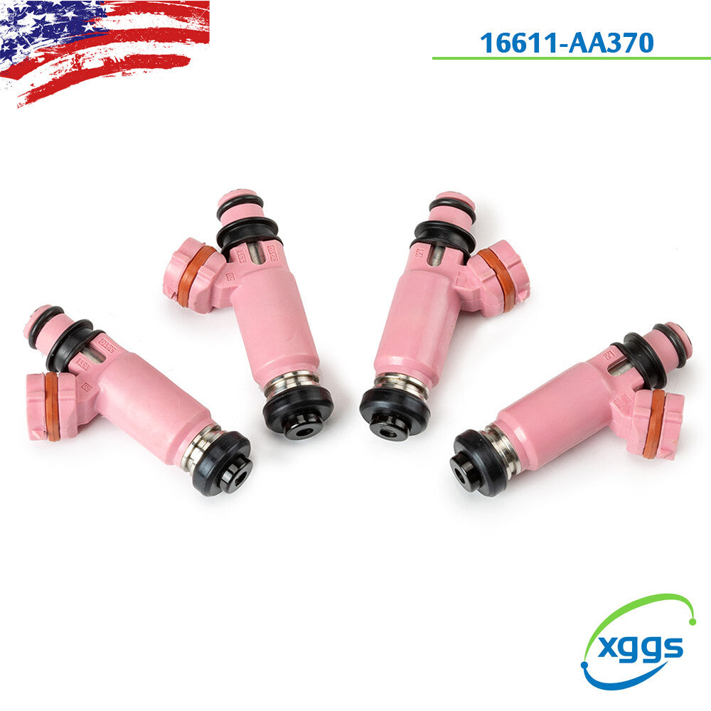 4 new pink 565cc fuel injectors for Subaru STI WRX Forester 16611-AA370