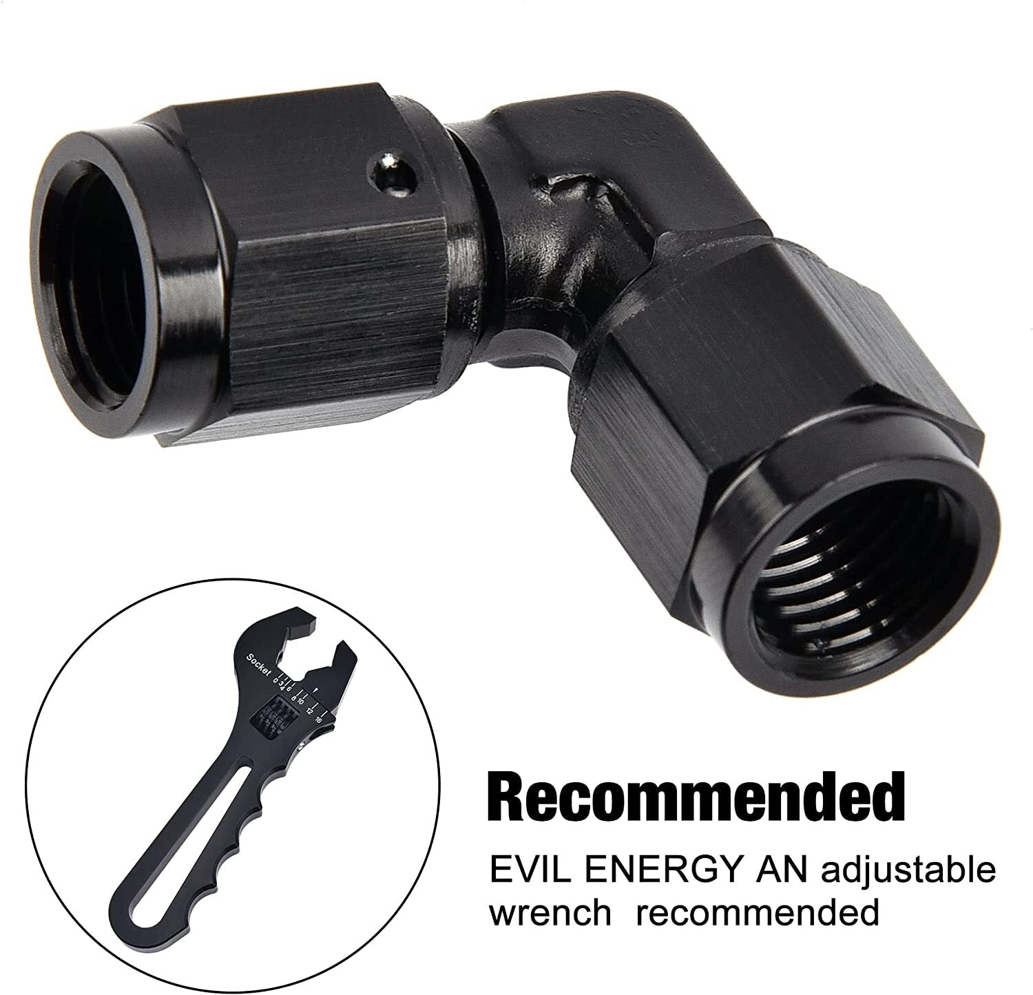6AN Low Profile Coupler Alliance 90 Degree Airline/Fuel Line Hose Adapter Accessory