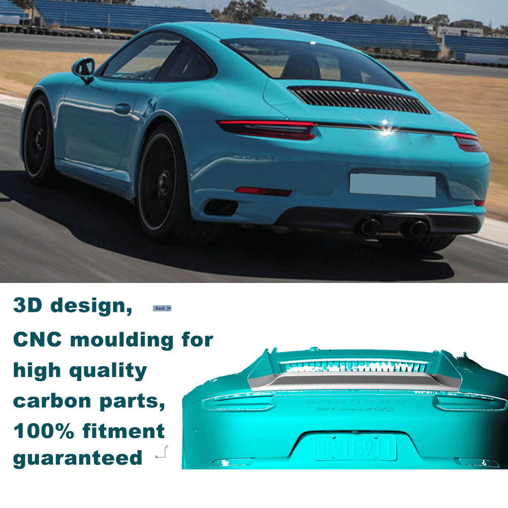 for Porsche 911 991 Carrera 4 S 4S Rear Trunk Wing Boot Spoiler Lip Carbon Fiber