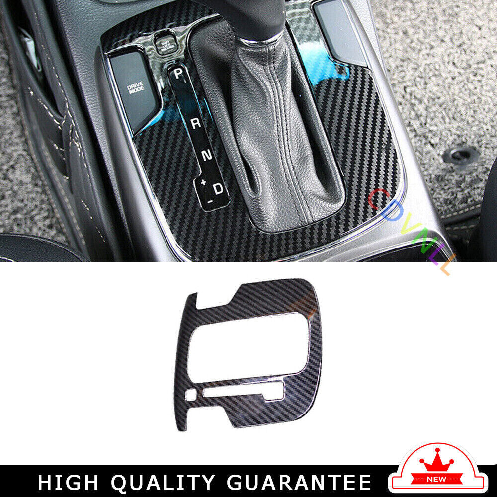Middle Console Gear Shift Panel Cover Trim for Kia K3 2017-18 Black Carbon Fiber