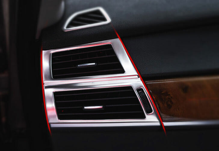 for BMW X5 X6 E70 2008-13 Silver Steel Inner Left And Right Air Outlet Vent Trim