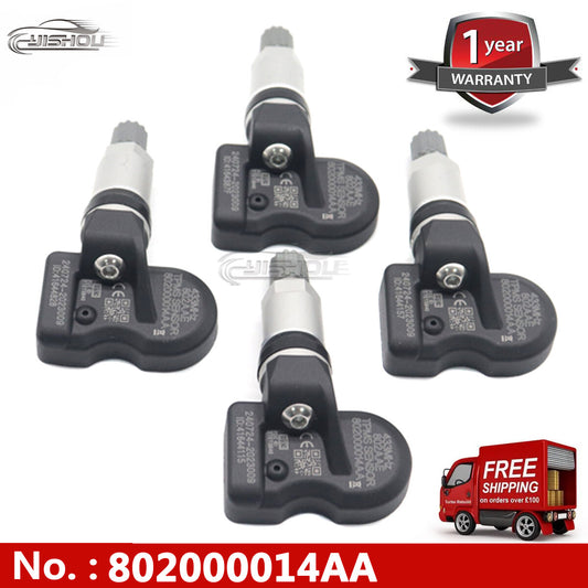 4-pack of tire pressure sensors 802000014AA suitable for EXEED TX TXL VX 2019-2024 TPMS 433MHz