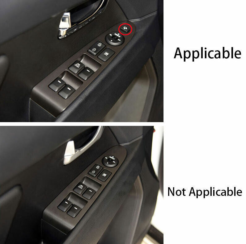 Glass Window Lifting Lock Panel Trim Fit for Kia Sportage R 2011-16 Silver Steel