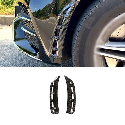2P Carbon Fiber Lip Spoiler Fins Canard Front Bumper Trim for Benz GLE 2020-2023