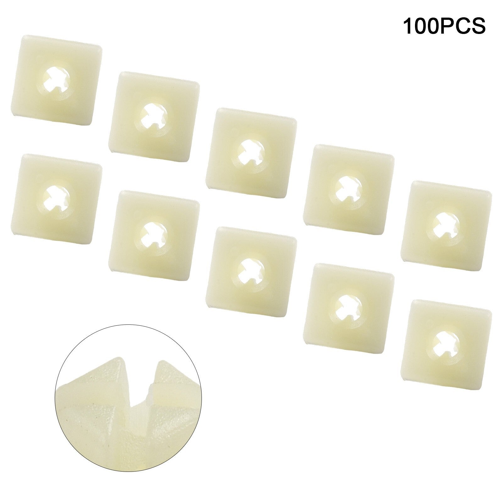 100 Pack License Plate Clips for Chevy Natural Nylon Material for Durability