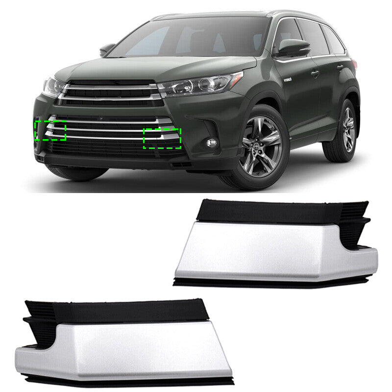 Silver front grille trailer cover for Toyota Highlander 2017/2018 - 19