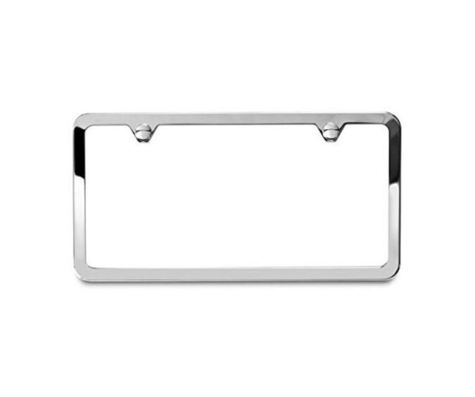 2-piece car license plate frame cover cap, rear trunk ultra-thin chrome plating, suitable for Volvo