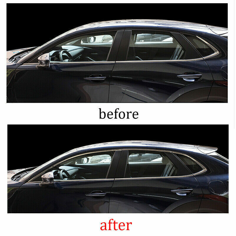 for Mazda CX-30 CX30 2020-2024 Steel Silver Windows Sill Molding Strip Trim 6X