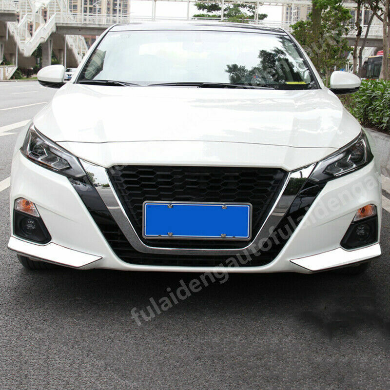 2P Chrome Steel Front Bumper Lip Corner Guard Cover Trim for Nissan Altima 19-22
