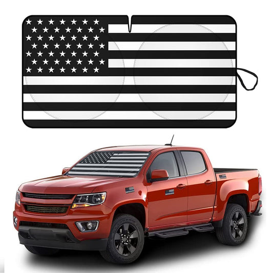 for Chevy Silverado Cab Accessories Windshield Sun Shade US Flag Cover Visor