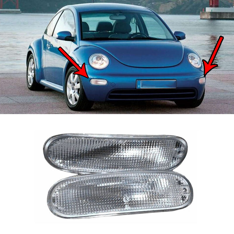 for Volkswagen for VW Beetle 1999-2005 1 Pair Front Bumper DRL Daytime Running Lamp