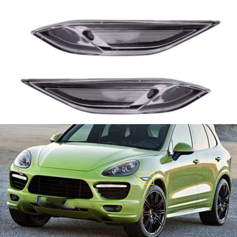 Pair for Porsche 958 for Cayenne 2011-2014 Clear Side Marker Lights Lens Fender