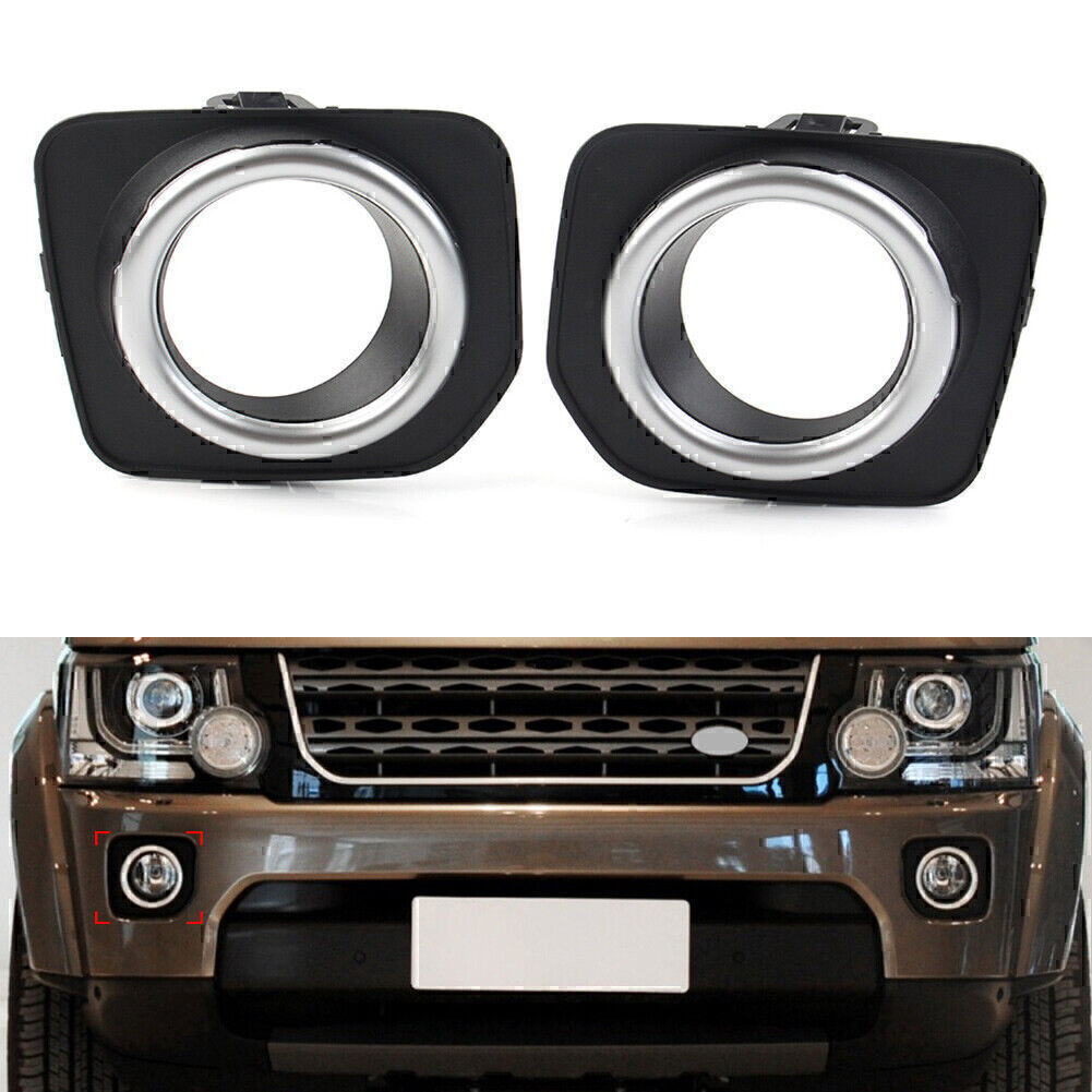 Pair Front Bumper Fog Lamp Bezel Cover Trim for Land Rover LR4 2014-16 LR051335