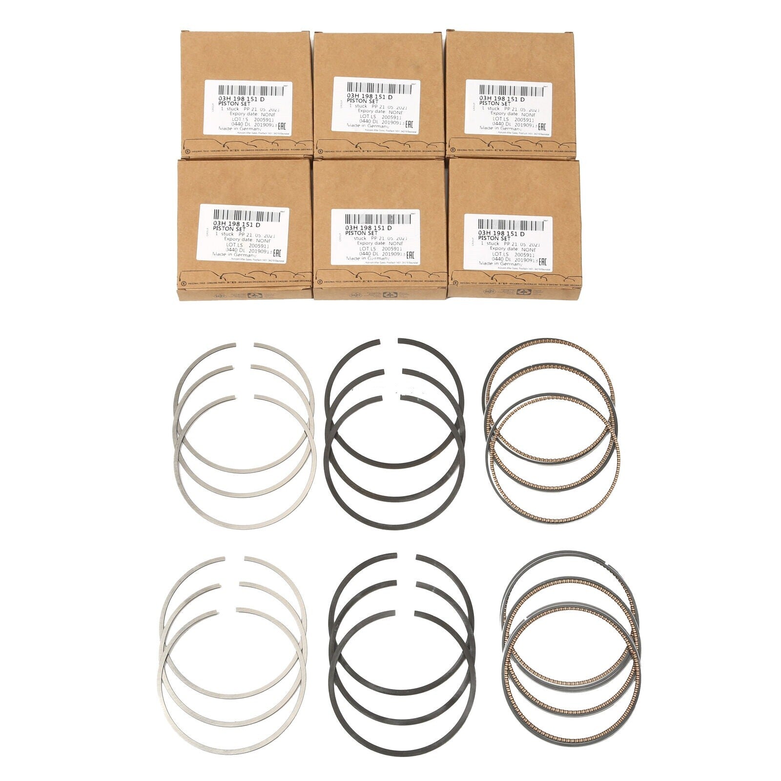 Piston Rings Set Fit for VW Touareg Phaeton for Porsche for Cayenne 3.6L 03H198151D
