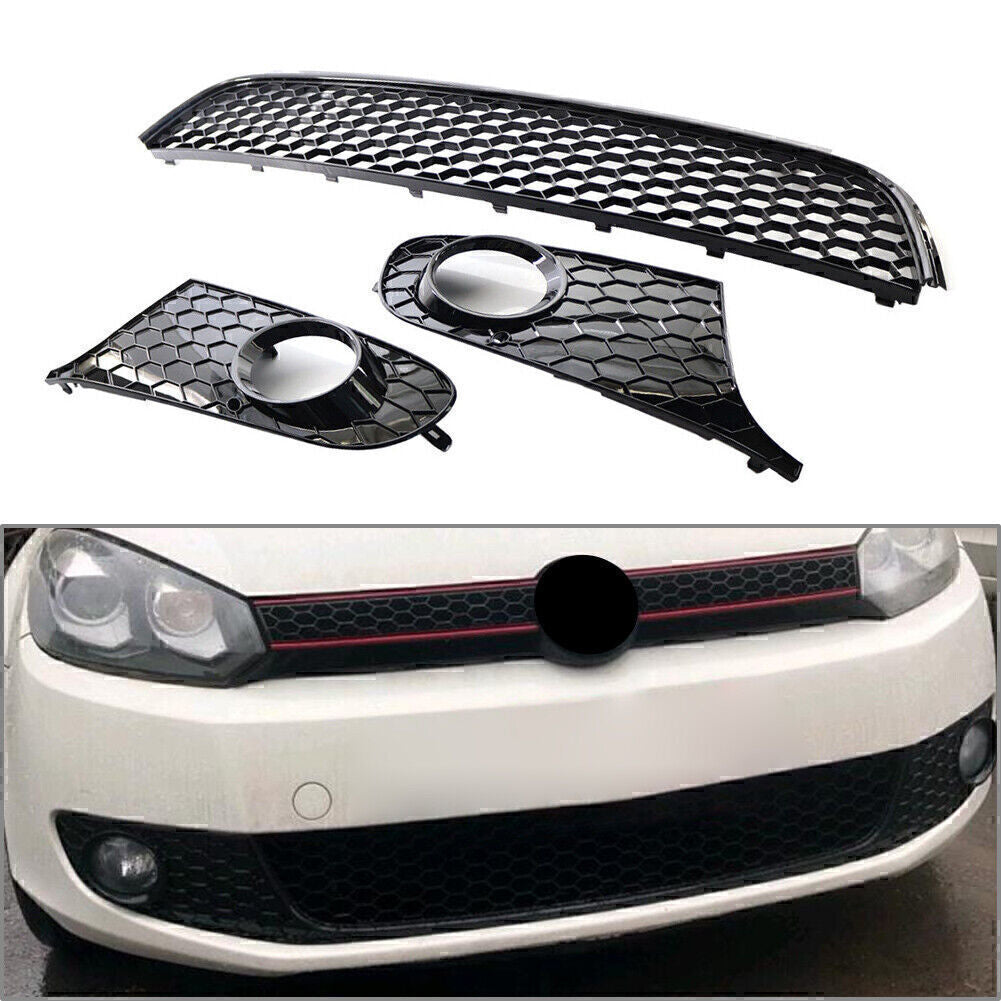 Front Lower Bumper Mesh Grille Fog Light Grill for VW for Golf / for Jetta MK6 2009-2013