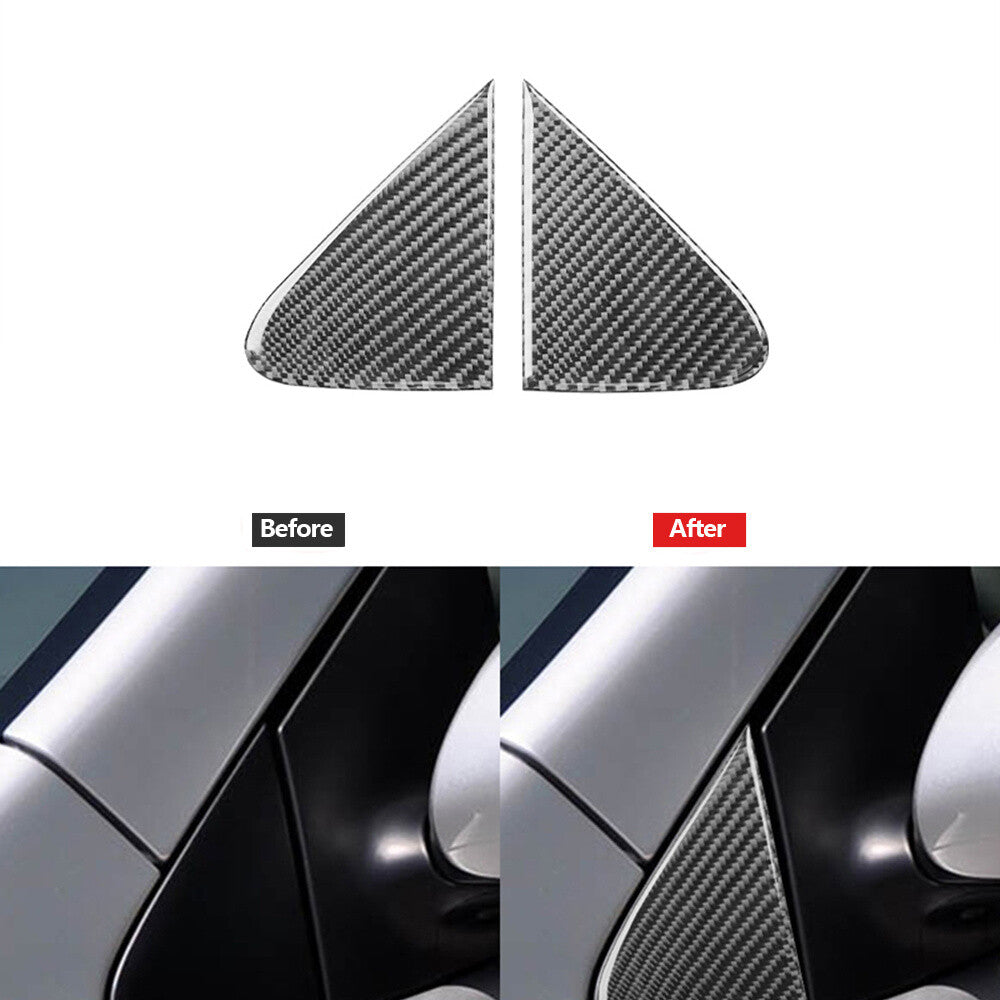 Carbon Fiber A-pillar Triangle Decorative Cover Trim for Toyota for Corolla 2007-13
