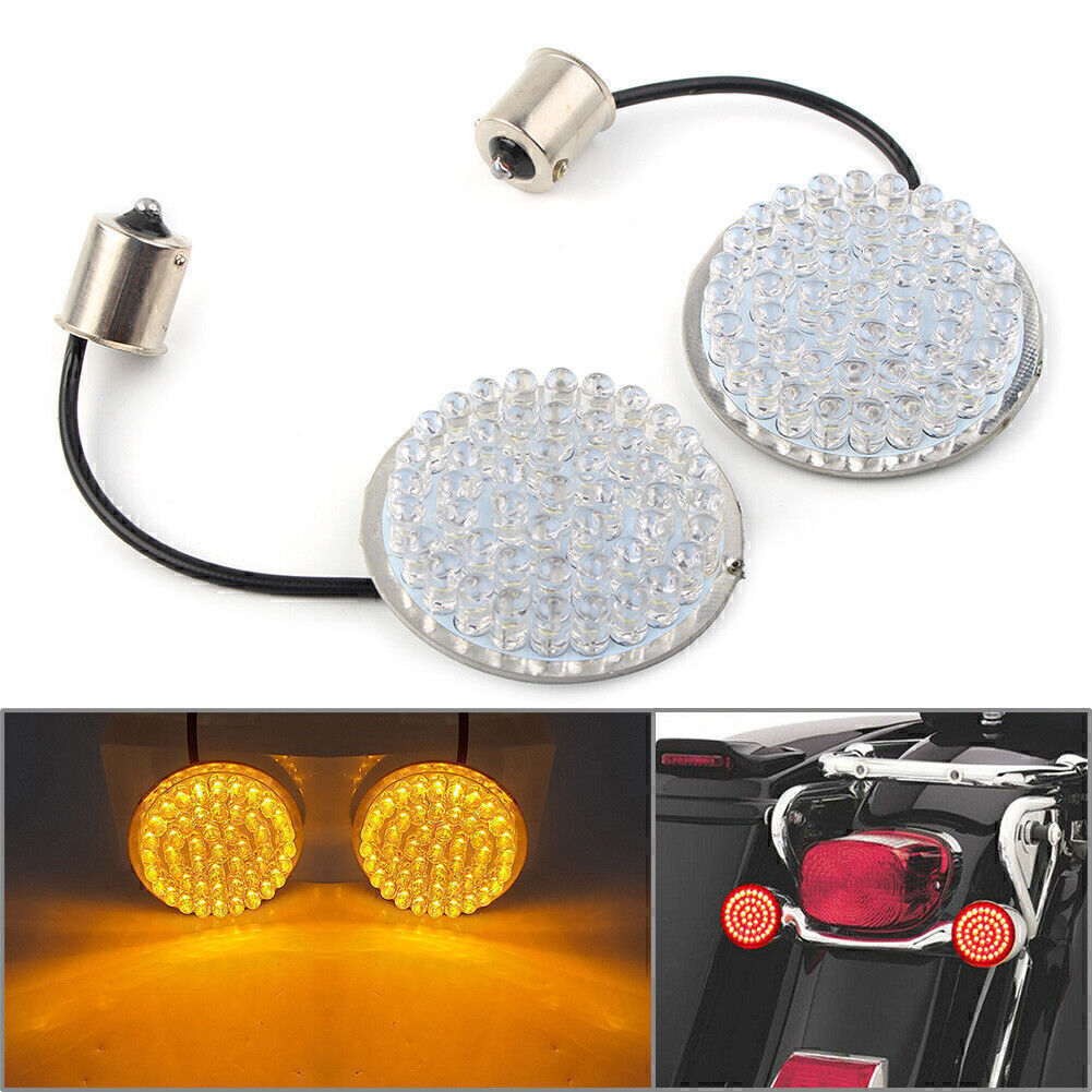 Yellow LED Rear Turn Signal Light Blinker for Harley Softail Touring Sportster