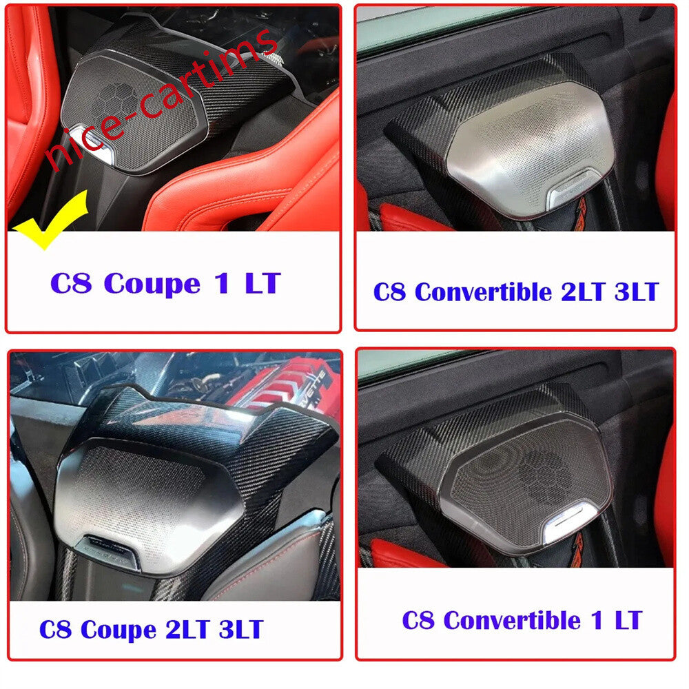 Forged Carbon Fiber Rear Speaker Upper Panel Cover for Corvette C8 2020-24 Coupe