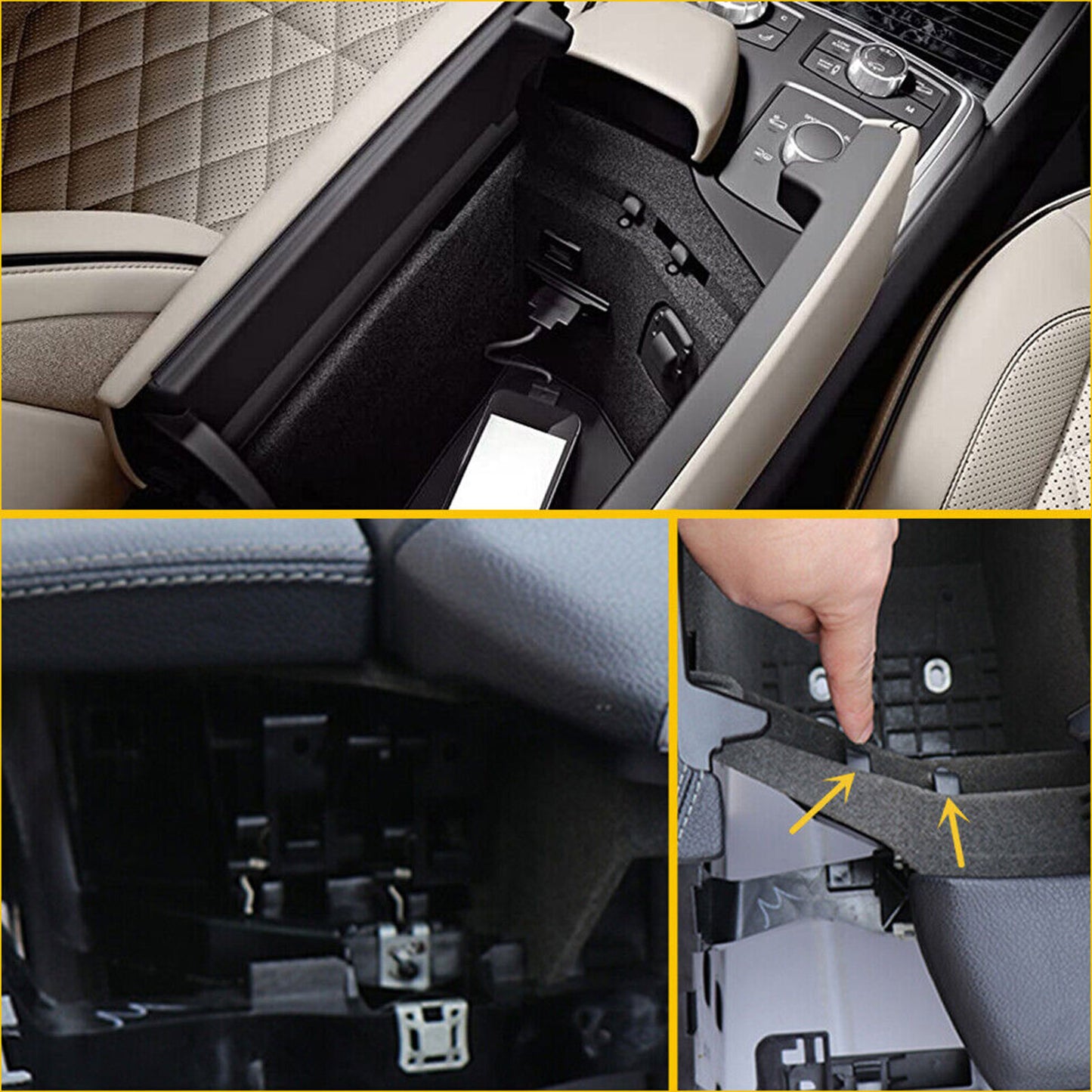 for Mercedes-Benz W166 ML 2012-2015 Armrest Latch Clip Lid Lock Center Console A