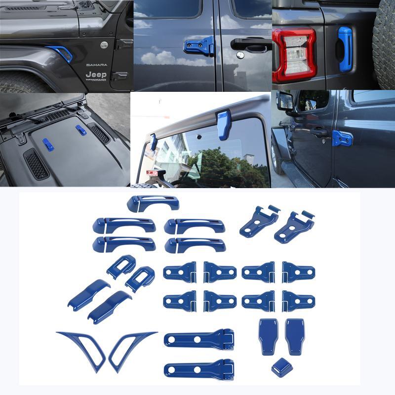 for Jeep for Wrangler JL 18+ blue Exterior Kit Door /Tailgate Hinge Trim Accessories
