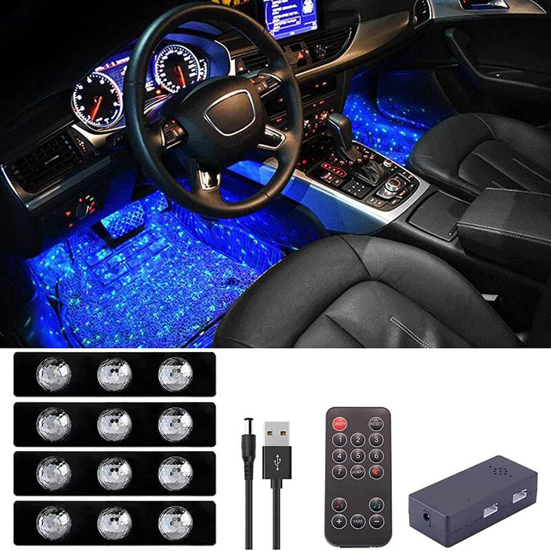 Car Interior Ambient Foot Starry Light Backlight Atmosphere Decorative Neon Lamp