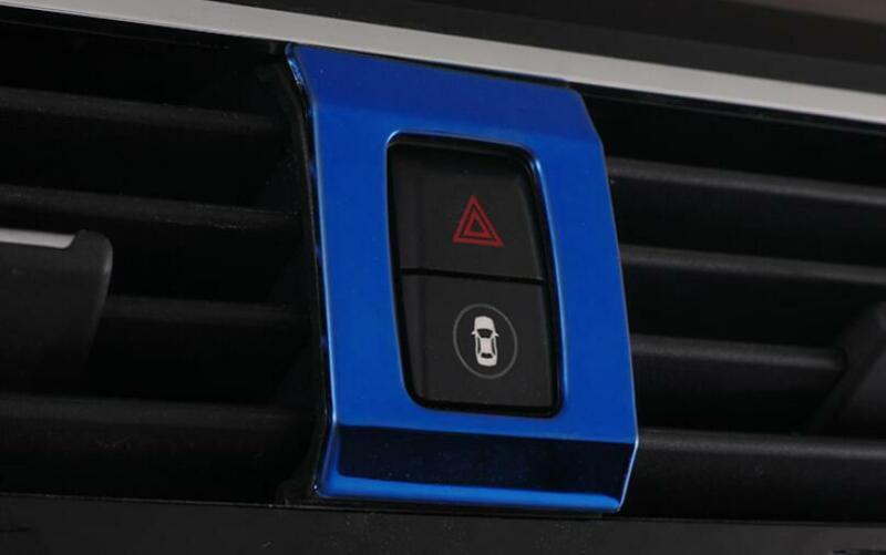 for BMW X3 G01 X4 G02 2018-2021 Blue Steel Emergency Light Switch Cover Decor 1X
