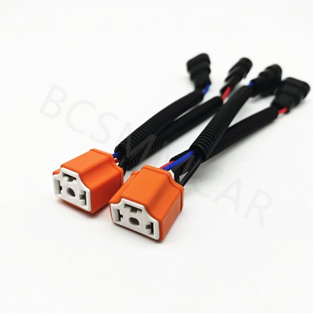 2PCS H4 to 9005 9006 Car Headlight Conversion Harness Socket Adapter Plug