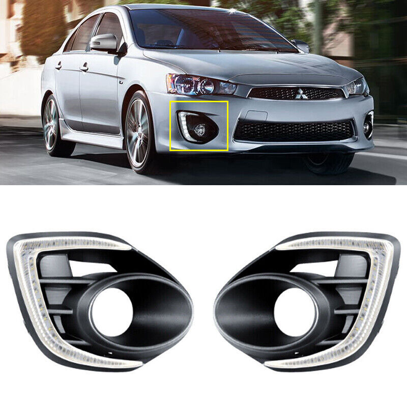 for Mitsubishi Lancer 2016-2018 Pair LED Daytime Running Light Fog Lights