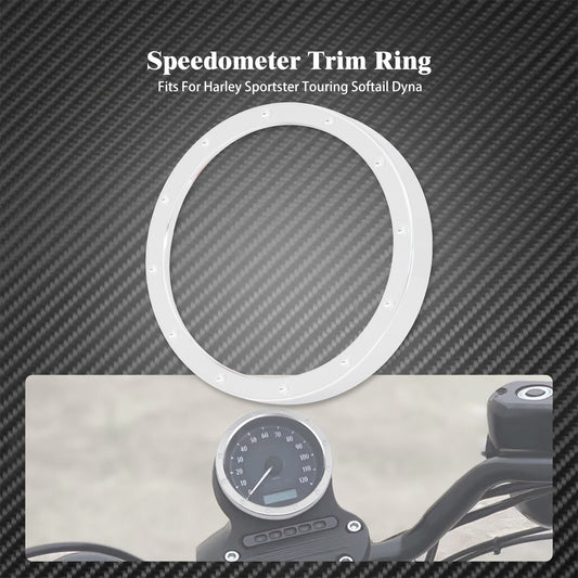 Chrome Speedometer Gauge Trim Ring Fit For Sportster Dyna Street Bob Low Rider