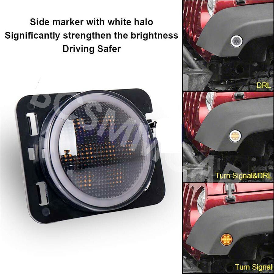 Fit for Jeep for Wrangler JK 2007-2017 Front Fender Side Marker Turn Signal Light