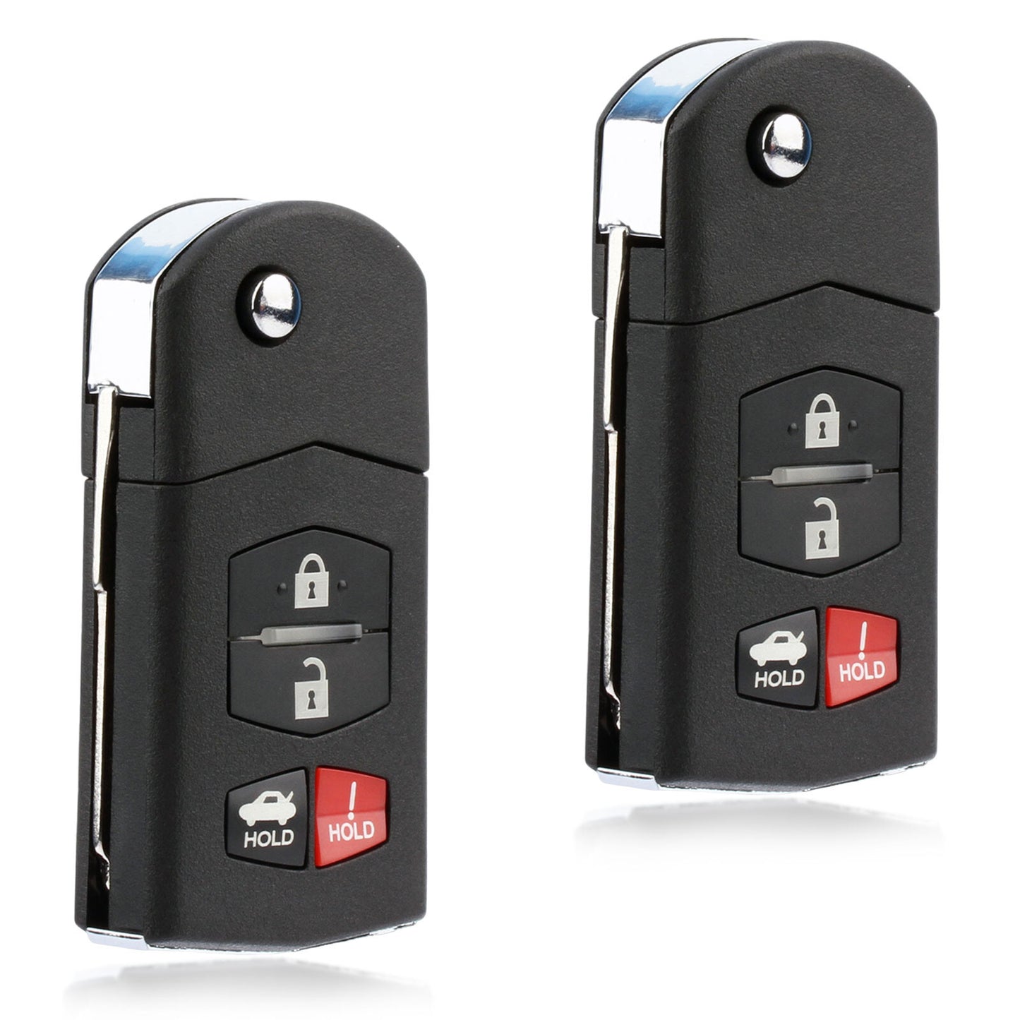 2-Pack 2010 2011 2012 2013 for Mazda 3 Keyless Car Flip-Top Remote Key Chain Transmitter