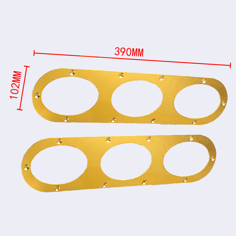 2Pcs Car Rear Bumper Race Air Diversion Diffuser Panels Kit Universal Gold