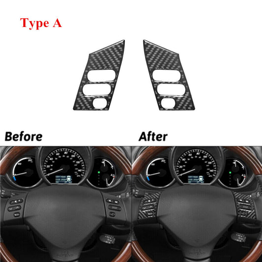 Carbon Fiber Steering Wheel Button Trim for LEXUS RX330 RX350 2004-2009 Type A
