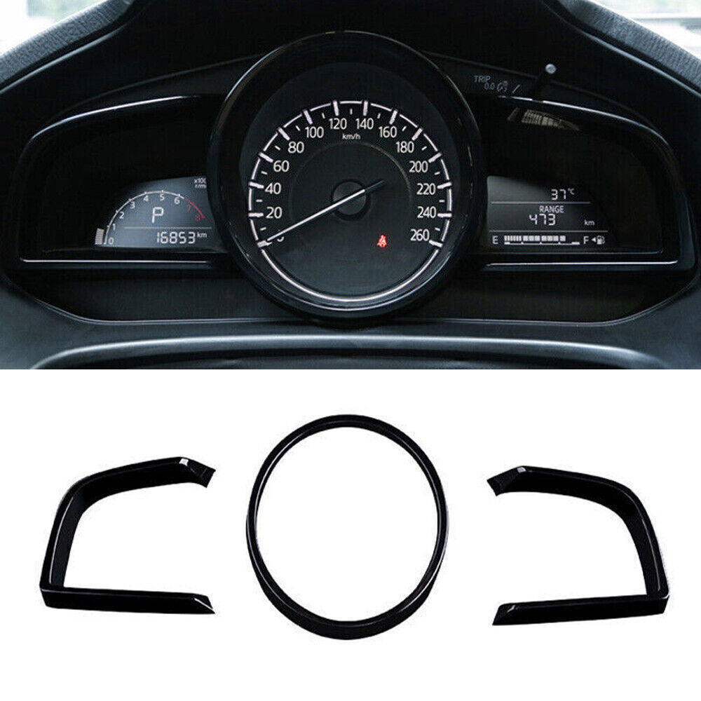 for Mazda 3 Axela 2017-18 ABS Gloss Black Look Dashboard Frame Trim Cover Bezel