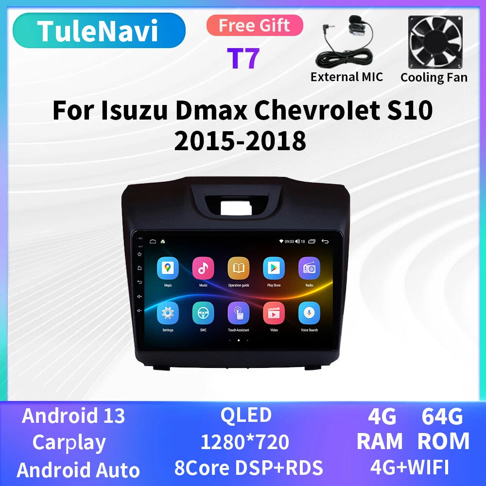 for Isuzu DMAX for Chevrolet S10 2015-2018 Car Radio CarPlay GPS Video Player Screen