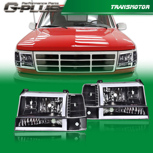 Suitable for 92-96 for Ford F150 F250 F350 Dual LED DRL Headlights (6-piece set)