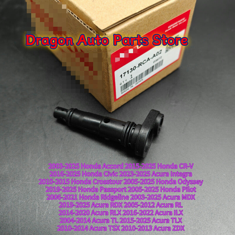 Original Equipment Manufacturer (OEM) PCV Valve 17130-RCA-A02 is suitable for Honda Accord, for Civic , CR-V, Pilot, for Acura MDX, and for RDX .