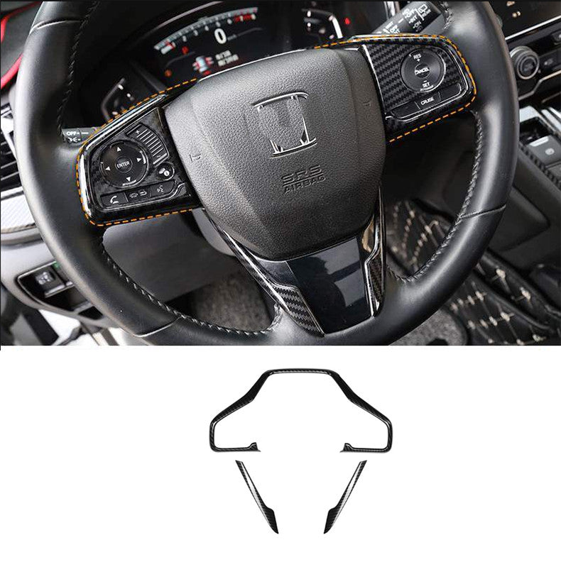 for Honda CR-V 2017-2022 Carbon Fiber Car Steering Wheel Frame Trim Decor Cover