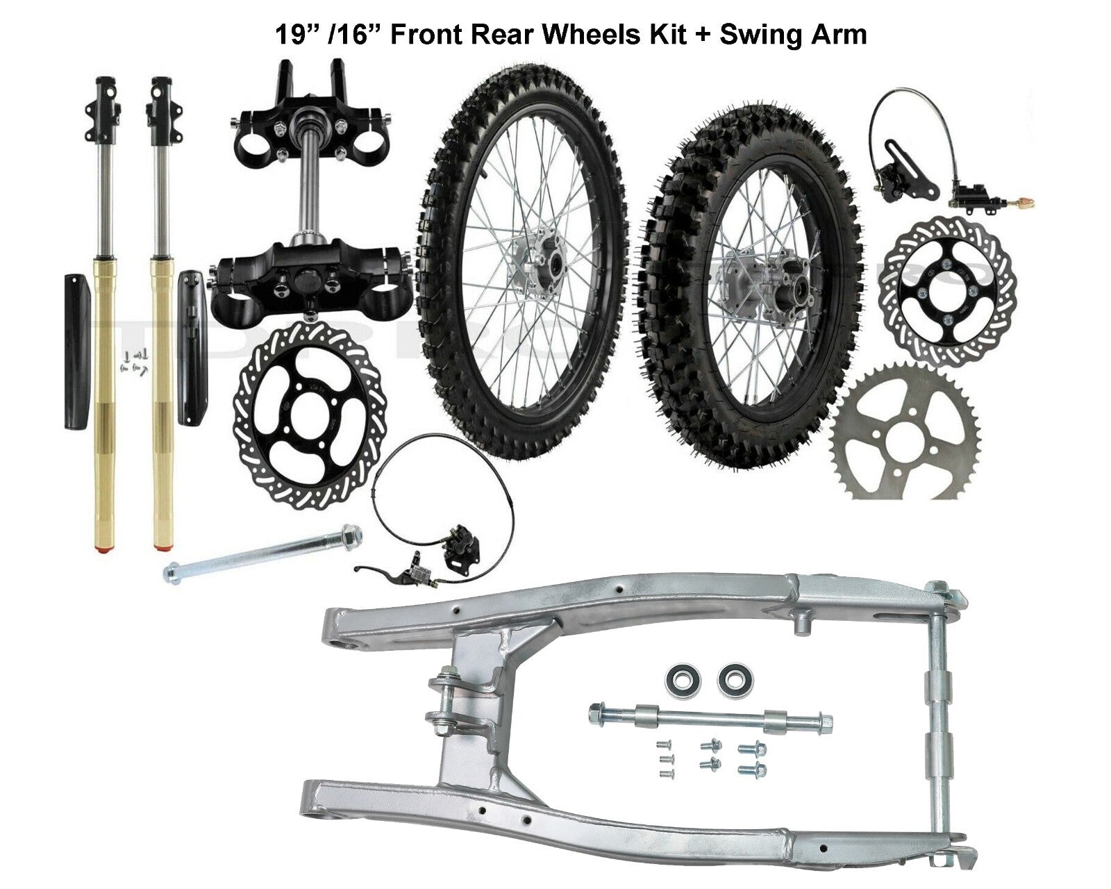 Front fork swingarm kit + 19-inch/16-inch wheels 90/100-16  70/100-19 for CRF SSR 150