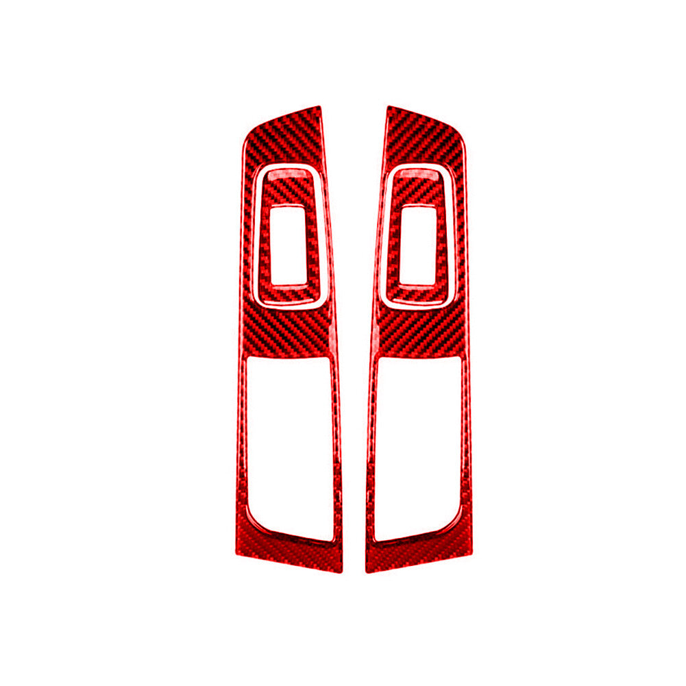 4x Red Carbon Fiber Rear Window Control Cover Trim for Subaru Forester 2009-2013