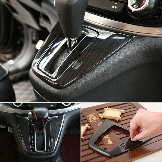 for Honda CR-V CRV 2012-2016 Black Wood Grain ABS Console Gear Shift Panel Trim