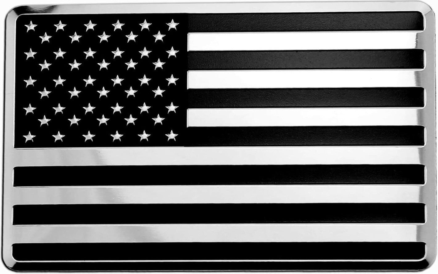 Car side fender rear emblem decal chrome black American flag for Chevrolet 1 piece