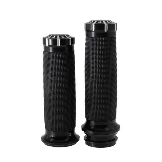 Black 1 Electronic Throttle Handlebar Hand Grips for Harley Road Electra Glide