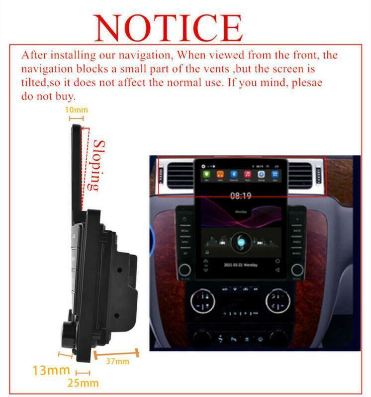 for Chevy Silverado for GMC 9.5 Android 10.1 Stereo Radio GPS Player Wifi For 2007-2013