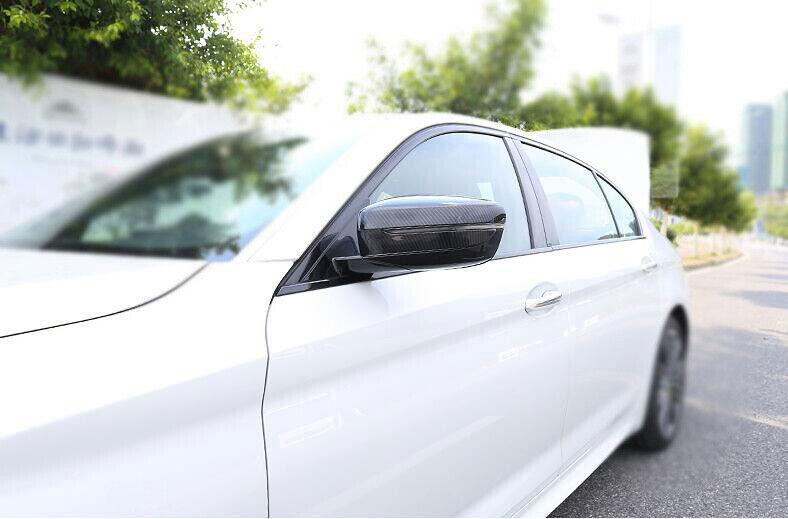 for BMW 5 Series 2018-2023 ABS Carbon Fiber Rear View Side Mirror Cover Trim 2X