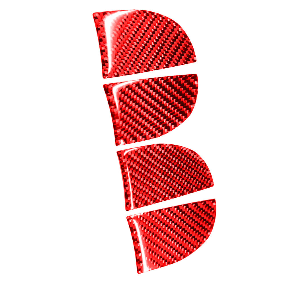 4Pcs Red Carbon Fiber Door Bowl Stickers Trim for Toyota for Corolla 2014-2018
