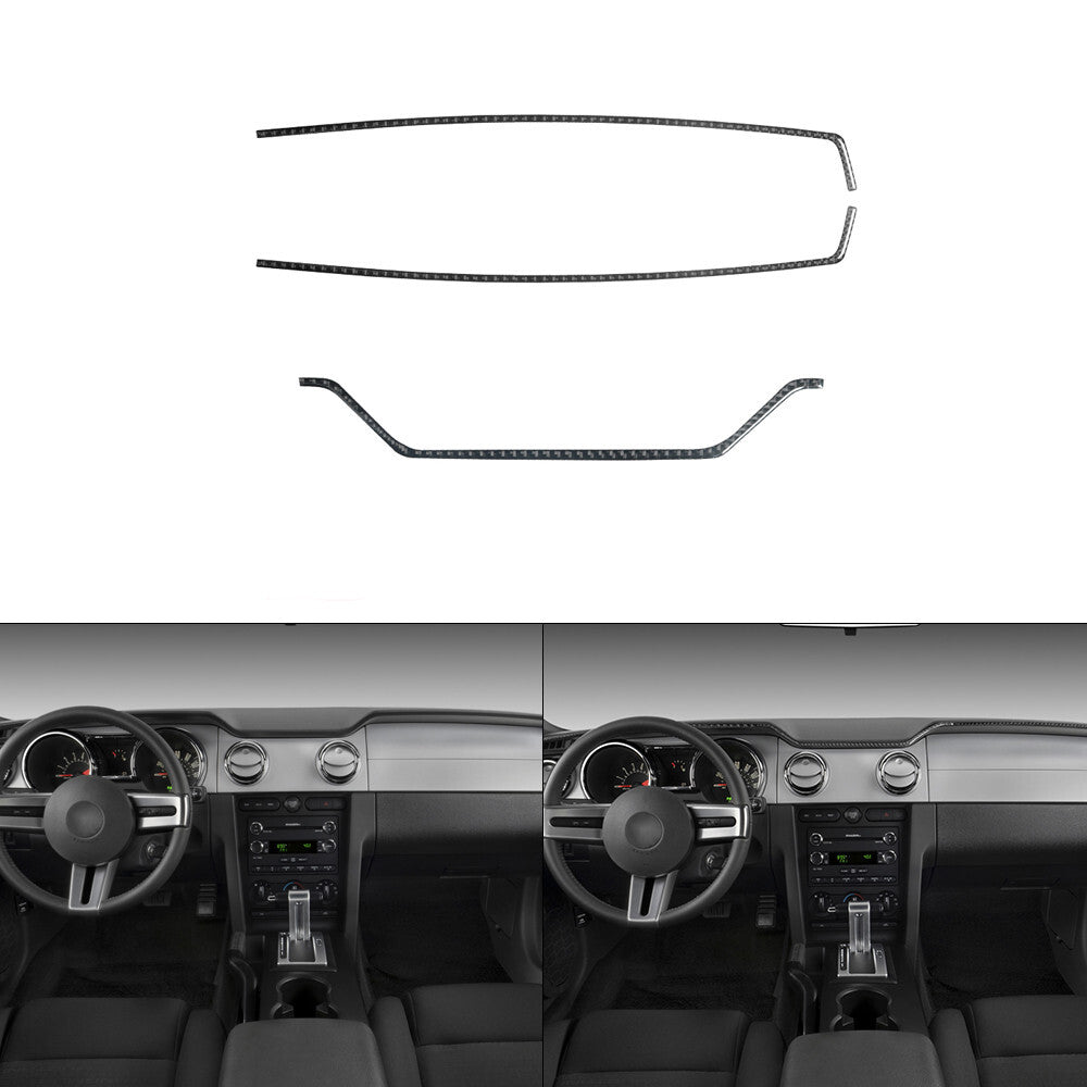 Carbon Fiber Console Panel Upper Decorative Cover Trim for Ford for Mustang 2005-09